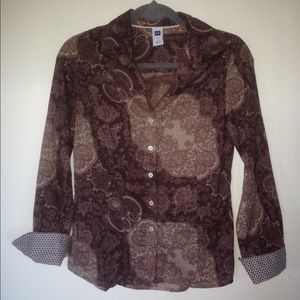 NWOT Gap Women's Fitted Boyfriend Print-Small